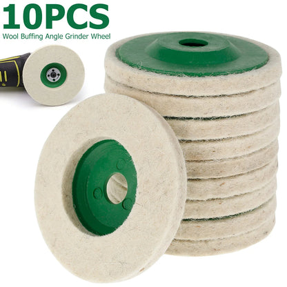 Ensemble de 10 Disques de Polissage en Laine.