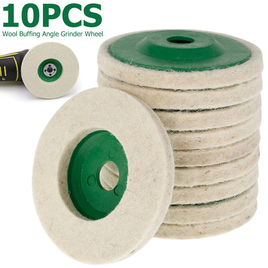 Ensemble de 10 Disques de Polissage en Laine.