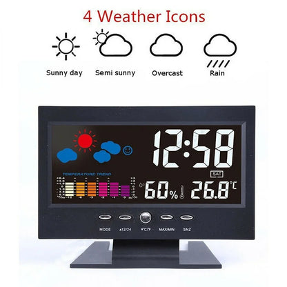 Horloge de bureau à écran LCD.